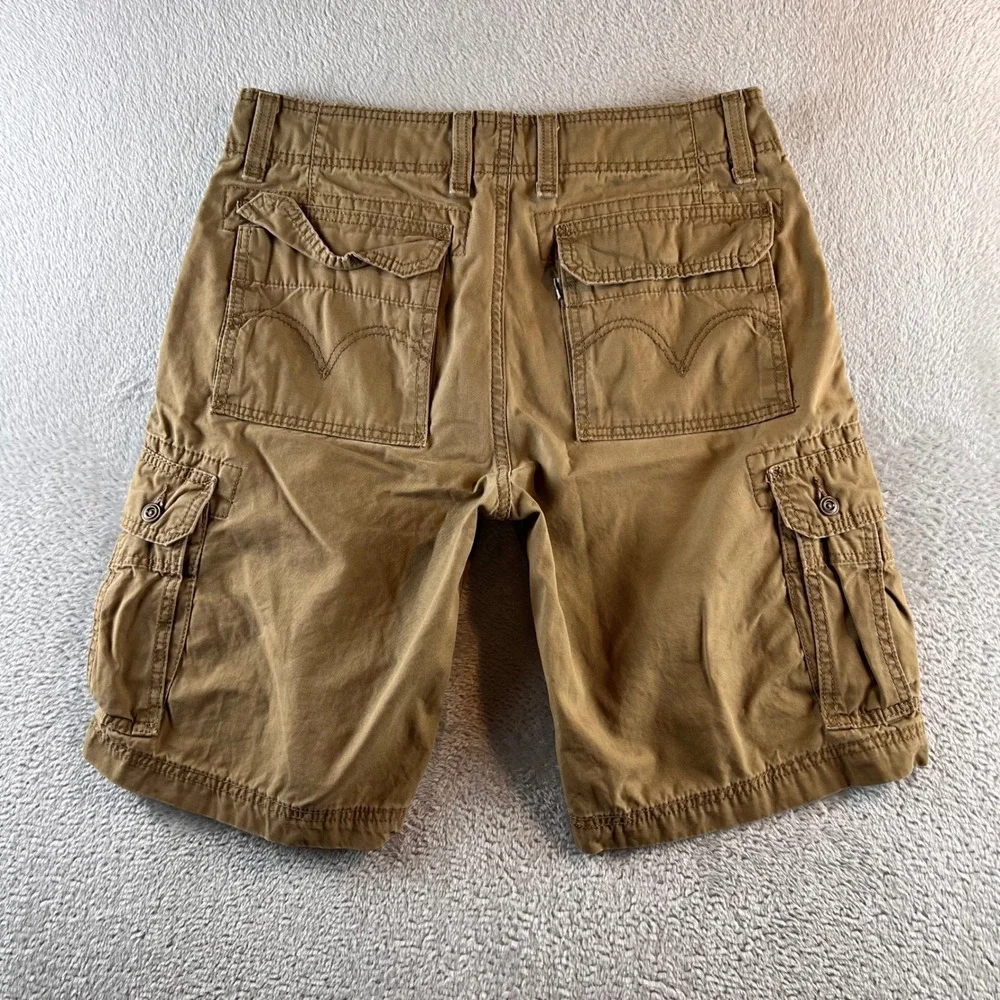 Levis Mens Cargo Shorts Tan Khaki Cotton Multi Pocket Casual Outdoors Size 32